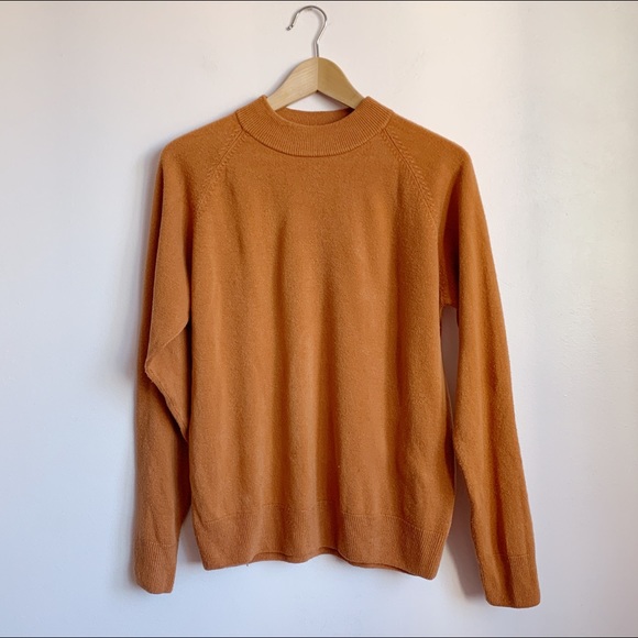 Vintage Sweaters - soft high neck vintage neutral brown sweater